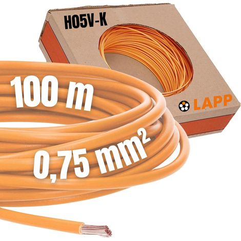 100 Meter Lapp 4510092 H05V-K 0,75 mm² orange I Verdrahtungsleitung I Aderleitung flexibel I PVC Einzelader I Draht Litze 0,75mm2 I Verdrahtung