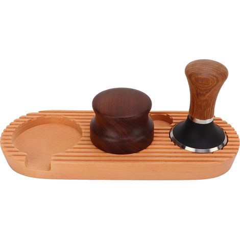Set de Tassage Café avec Poignée en Bois, Distribueuse Anti-Dérapante et Station de Préparation - Kit Complet pour Cuisine, Base L 58mm/2.3in (1/5)