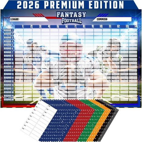 Nouvelle édition 2026-2027 « Tableau de repêchage de football de rêve » - Affiche extra large du repêchage de football - Style A -