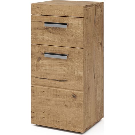 Meuble de rangement de salle de bain Luna, Chêne Wotan, 37 x 79 cm, Vicco