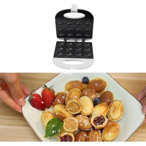 Gofrera eléctrica de doble cara, 750 W, juego de 12 piezas, revestimiento antiadherente, control de temperatura, acero inoxidable ABS. (1/5)