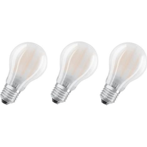 OSRAM Ampoule LED - E27 - Warm White - 2700 K - 6,50 W - remplacement pour 60-W-Incandescent bulb - givré - LED BASE CLASSIC A - Pack de 3 (1/5)
