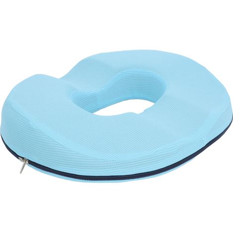 Coussin en forme de donut, en maille respirante et épaisse, creux, pour hémorroïdes, bleu ciel, pour homme. (1/5)