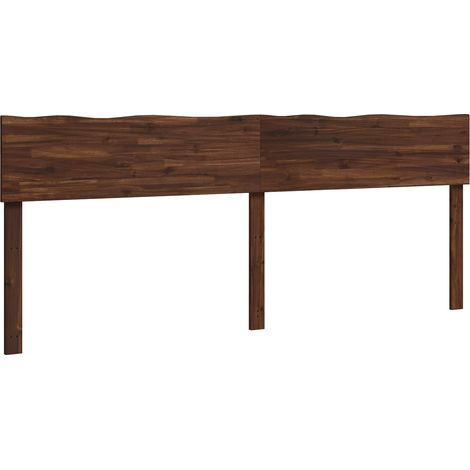 Tête de lit pour chambre en bois d'acacia massif avec bord naturel marron foncé 200 cm (1/5)