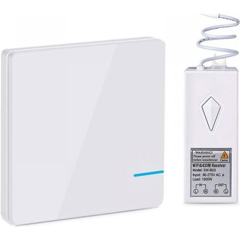 Kit Interruttore Da Parete Ricevitore Wireless WiFi 220V Compatibile Con Amazon Alexa Google Home Installazione Luci Senza Cavi Elettrici Senza Rompere Il Muro (1/4)