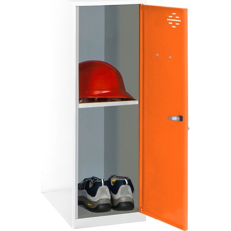 Simonrack Armadietto in metallo bianco con porta arancione sicura