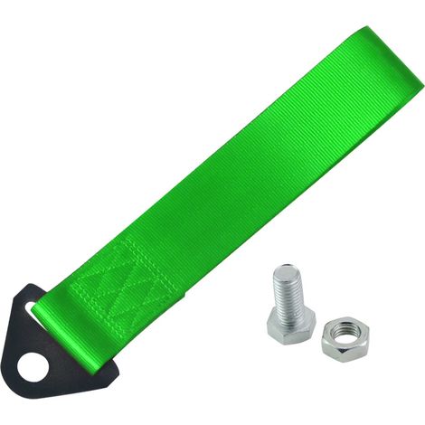 Remorque de voiture de course Sport Corde Sangle de remorquage, remorqueur haute résistance pour l'avant et l'arrière (vert) (1/5)