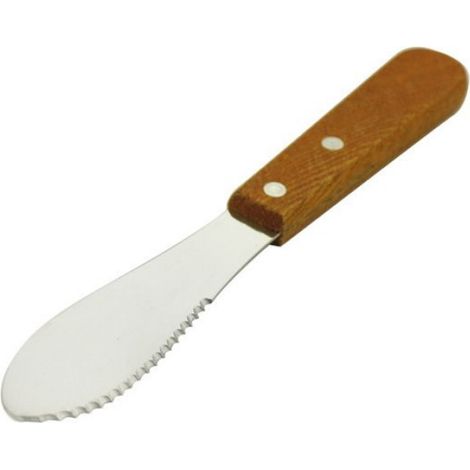 Lot de 4 épandeurs à beurre,acier inoxydable,bord droit et couteau,manche en bois,pour petit-déjeuner (1/3)