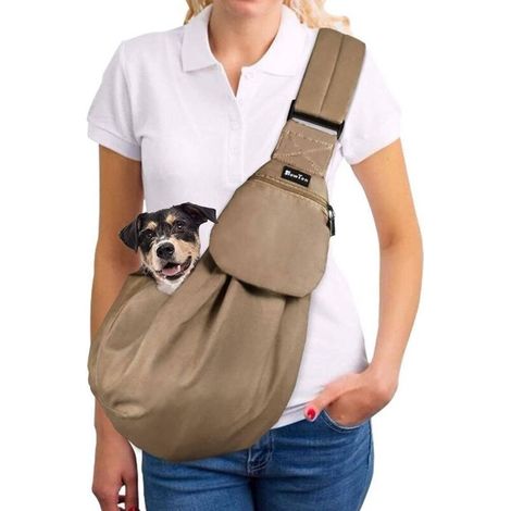 Sac de Transport pour Chien, Sac à Bandoulière Mains Libres pour Petit Animal de Compagnie avec Sangle Réglable, Adapté au Transport de Petits Animaux de Compagnie en Voyage en Plein Air