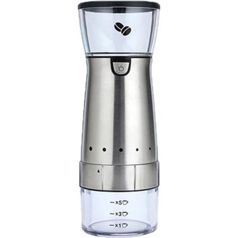 Tragbare Kaffeemaschine, elektrische Kaffeemühle, manuelle Kaffeemühle aus Edelstahl für Zuhause (1/5)