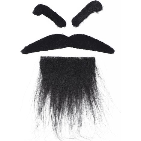 Barbe Halloween moustache sourcils décoration fête costume barbe postiche violette (1/5)