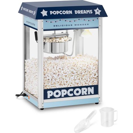 Machine à pop corn - Royal Catering - Bleu - Puissance : 1 600 W
