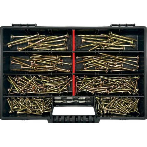 Lot de vis 278 pièces - Avec embouts TX et coffret de rangement - Vis Torx 4 x 30 - 6 x 70 - Assortiment de vis à bois pour la construction intérieure, la construction de meubles (1/5)