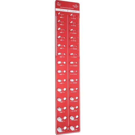 Gewindeprüfgerät aus Kohlenstoffstahl 10B21, hochpräzise Gewindeprüfer zur Erkennung von festen Schrauben, rot, 55 x 11 cm (1/5)