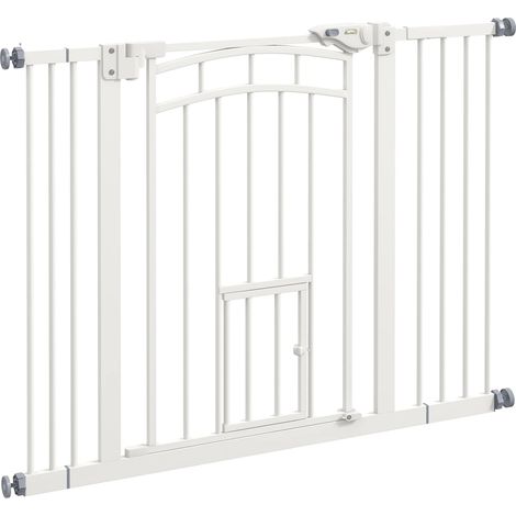Barrière d'escalier, Matériau en fer, Hauteur réglable jusqu'à 40 pouces, Mécanisme de fermeture automatique, Système de verrouillage sécurisé, Convient aux cadres de porte (1/5)