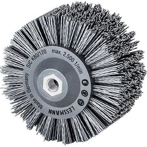 Brosse ronde avec poils abrasifs filetage M14 diam. 90mm grain 80