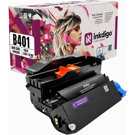 Inkdigo Trommel + Toner 44992402+44574307 kompatibel mit OKI B401D MB441 B401DN TÜV-zertifiziert (1/5)