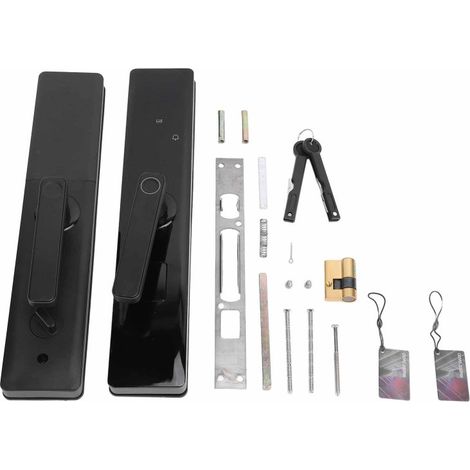 Cerradura de acceso inteligente, aleación de aluminio, huella dactilar, contraseña, aplicación, sin llave, con llaves.