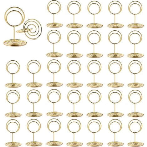 30 Pièces Porte Nom Table, Porte Photo Pince sur Pied (Rond) (1/5)