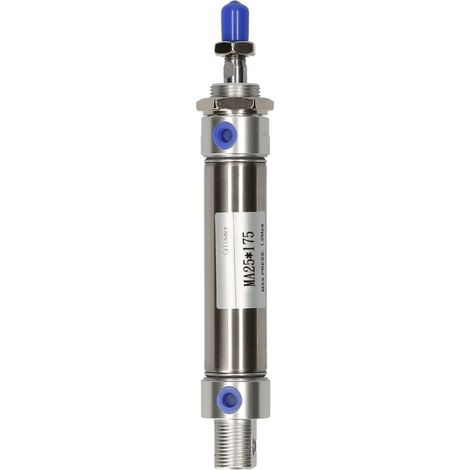 Mini-Doppelwirkungs-Pneumatikzylinder, Einzelkolben, 25 mm Bohrung, 175 mm Hub, Edelstahl (1/5)