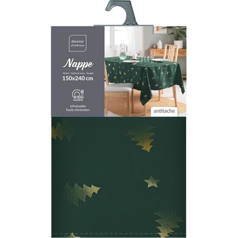 Nappe résistante aux taches avec un motif doré, SAPIN (1/5)