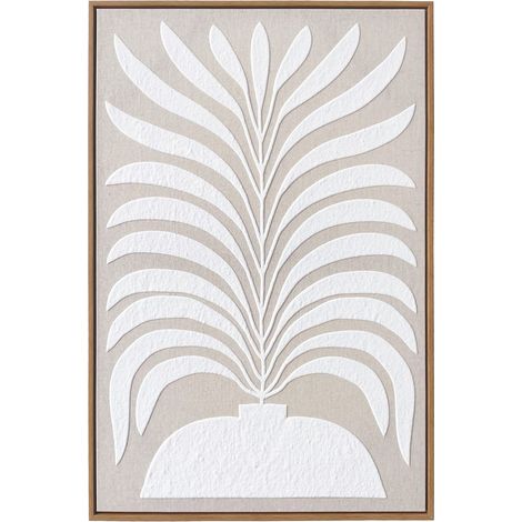 Cuadro en lienzo de lino con impresión en color blanco 93x63cm