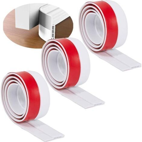 Guarnizione per porta in 3 pezzi, striscia sigillante flessibile in silicone bianco, riduzione del rumore, antipolvere, blocca l'aria fredda, anti-topo, formica, scarafaggio, insetto (bianco) (1/4)