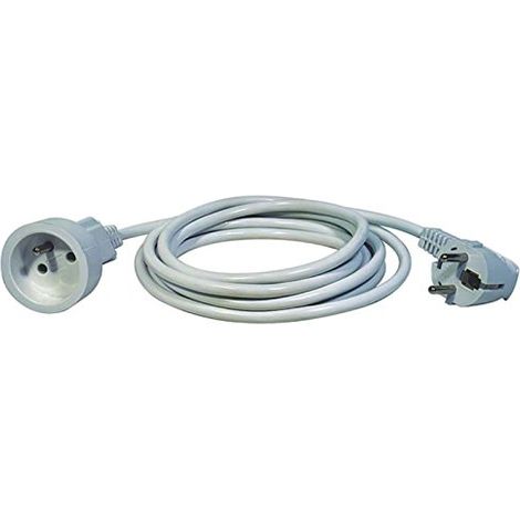 Prolunga a 1 presa con/senza 7 m /H05VV-F 3x1/ bianca P0117