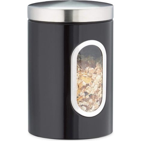 Bocal de conservation - Boîte à café - Boîte de rangement pour café - Emballage hermétique - Convient pour 500 g de grains de café - Noir (1/5)