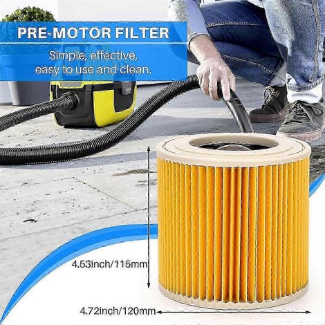 2 pcs filtre à cartouche pour aspirateur Karcher Wd3 Premium Szrh A-v (1/5)