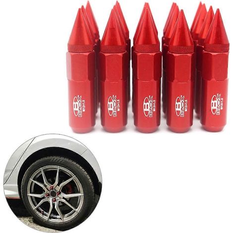 20 écrous de roue à pointes M12x1,25 / M12x1,5 pour jantes - Accessoires de roue - 1,5 - Violet (1/4)