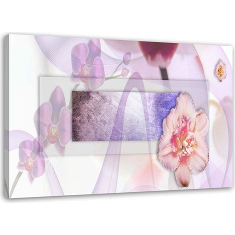 Tableau sur toile Fleur Abstraction Violet 60x40 (1/5)