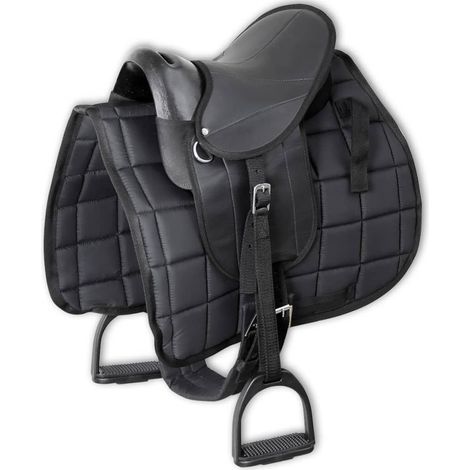 Pony-Sattel-Set 10" Schwarz vidaXL (1/5)