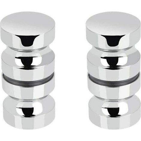 2 poignées Lot de porte de douche en acier inoxydable avec poignée en aluminium (1/5)