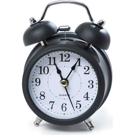 Réveil mécanique moderne et simple en métal de 7,6 cm (3 pouces), silencieux, pour chambre d'étudiant ou de chambre à coucher. (1/5)