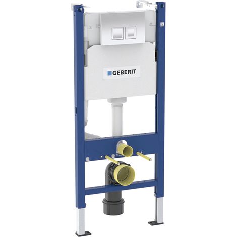 Geberit – Bâti-support WC suspendu DUOFIXBasic – Citerne affleurante Delta 12 cm – Débit réglable – Installation sur mur porteur ou cloison métallique (1/4)