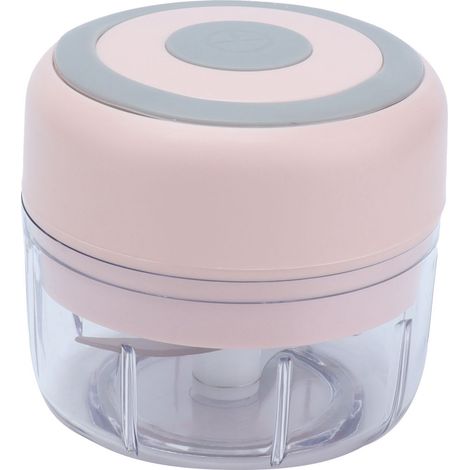 Hachoir à ail électrique 100 ml, rechargeable par USB, portable, rose, pour la cuisine. (1/5)