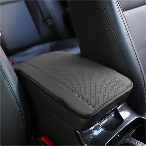 Coussin d'Accoudoir Voiture en Cuir, Housse pour Console Centrale pour Accoudoir, Accessoires Confortables pour Sièges de Voiture pour la Plupart des Voitures, Motos et SUVs (Gris) (1/5)