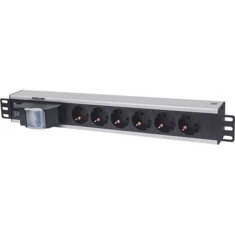 INTELLINET Multipresa per rack 19 6 posti Schuko con magnetotermico Alluminio (1/4)