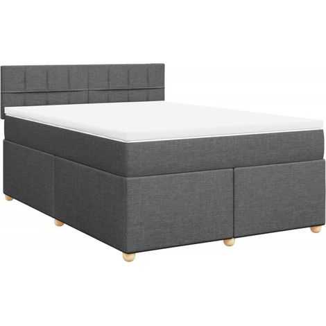 Maison Exclusive - Giroletto a Molle con Materasso Grigio Scuro 140x200cm Tessuto (1/5)