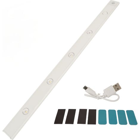Ortviai Bande LED magnétique rechargeable avec capteur de mouvement, 60 cm, blanc perle, intensité et couleur réglables (1/5)