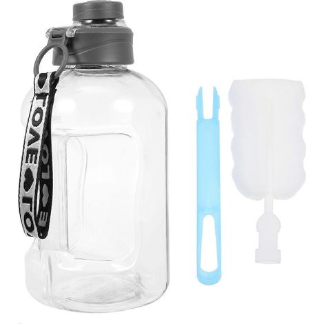 Gourde de sport grise, lot de 2, grande bouteille d'eau pour le fitness (1/5)