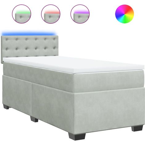 Maison Exclusive - Boxspringbett mit Matratze Hellgrau 90x190 cm