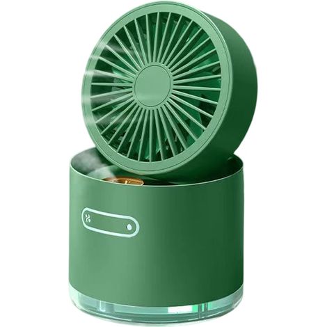 1 Mini ventilateur humidificateur, USB, silencieux, brumisateur réglable, 300ml, pour bureau, chambre (1/5)