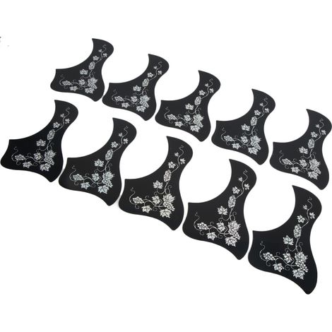10 Protections de Touche Oiseau Raisin PVC Antirayures pour Guitare Acoustique 40-41 Pouces, Argenté (1/5)