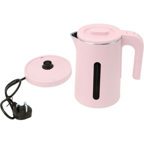 Bouilloire Électrique Inox 2000W 2L Double Paroi, Arrêt Automatique, Sans BPA, Prise UK 220V, Rose pour Maison (1/5)