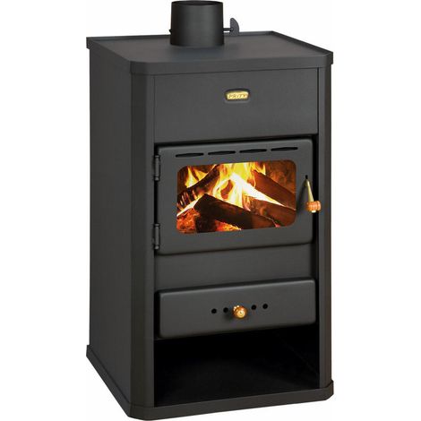 Poêle à bois Prity S1 – 10,4 kW, Noir Graphite, Classe A, Design Compact (1/2)