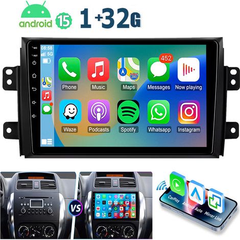 Autoradio Android 15 32/64Go pour Suzuki SX4 (2006-2013) - Apple CarPlay, GPS, Bluetooth, RDS, ASP - 1+32G (1/5)