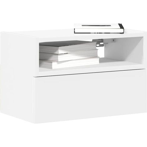 vidaXL Comodino a Parete Bianco 45x26x28,5 cm