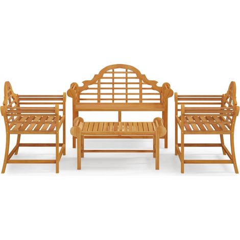Maison Exclusive - Salon de jardin 4 pcs Bois de teck solide (1/5)